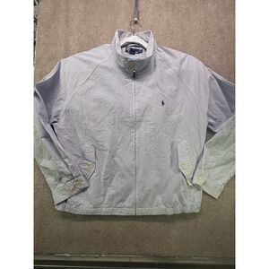 Vintage XXL Polo Ralph Lauren Seersucker Harrington Jacket Striped Mens XXL